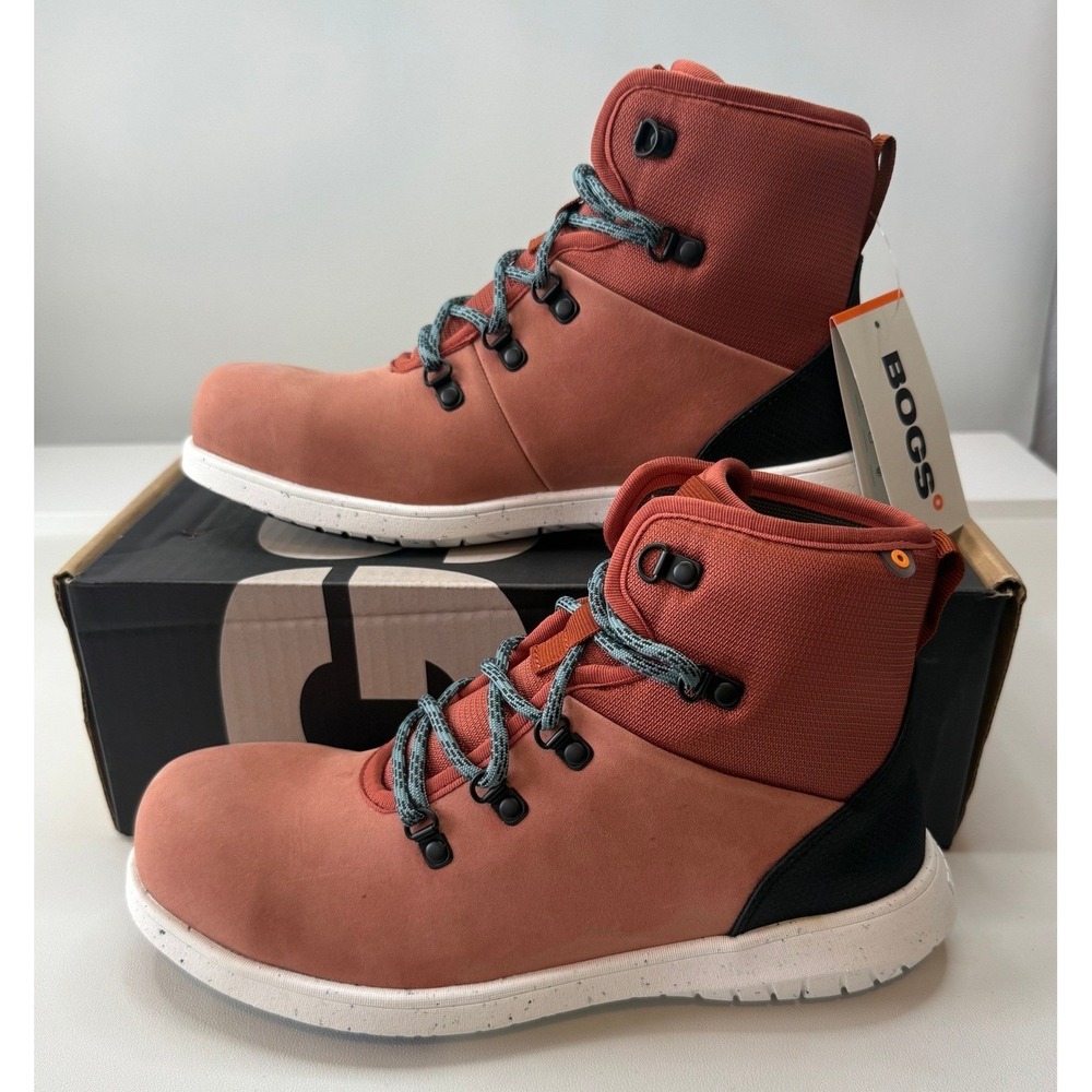 Bogs Cypress Lace ST Paprika Red Waterproof Boots Hiking Womens 9.5 New
